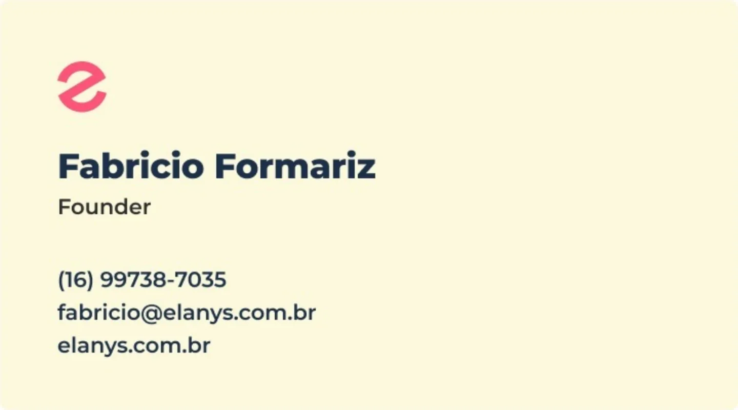 Verso do cartão de visita